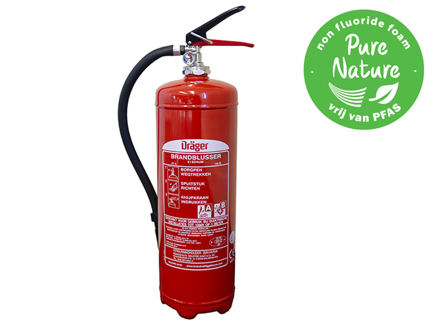 01121010 Dräger Foam Extinguisher PFAS free 6 liter AB (stored pressure)