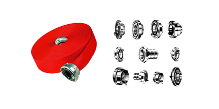 Fire hoses, spray nozzles and couplings