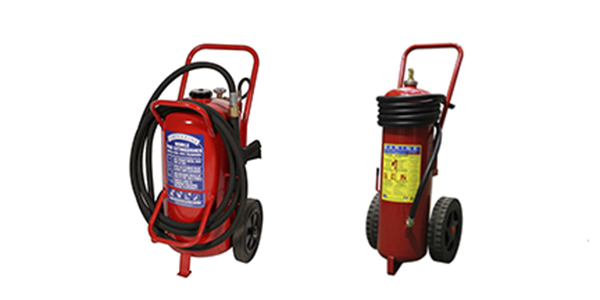 Movable powder extinguishers